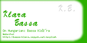 klara bassa business card